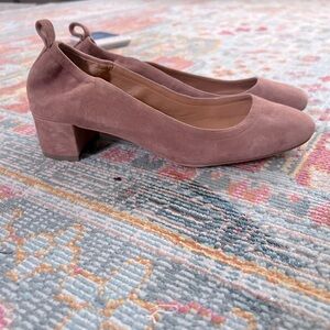 J. Crew mauve block heel pumps